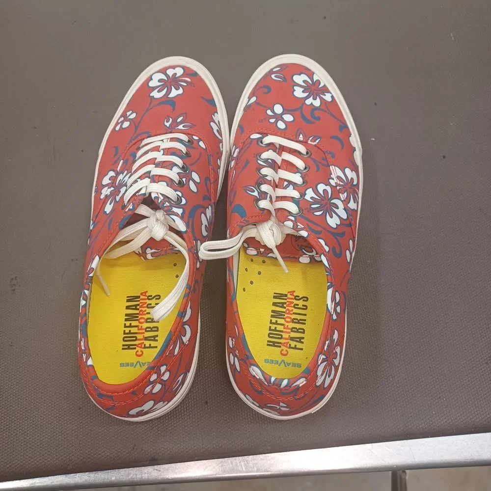 Hoffman California Fabrics Floral Canvas Sneakers ‎ Print Lace Shoes woman US 10